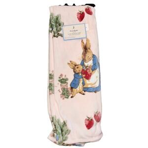Peter Rabbit Throw Blanket Easter Momma Pink Strawberry Beatrix Potter NEW